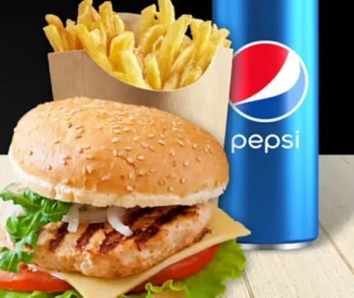 Meniu: burger de pui cu cașcaval